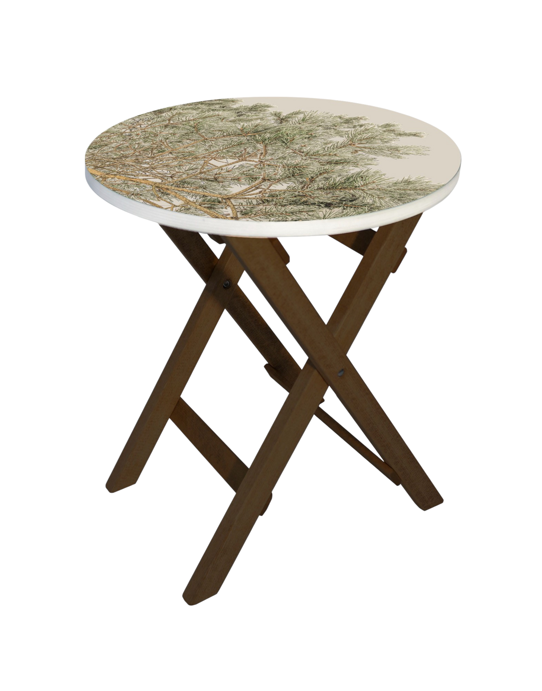 Table pliante nomade 40cm "Autour Du Lac" (Bois de hêtre massif) structure lasurée ebony