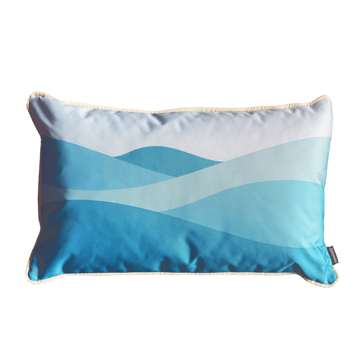 Housse de coussin imperméable extérieur "Entre Lacs & Montagnes" (30x50cm)