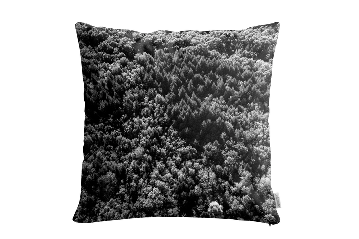 Housse de coussin décoratif pour l'intérieur "Forêt du Chablais" (45x45cm N&B)
